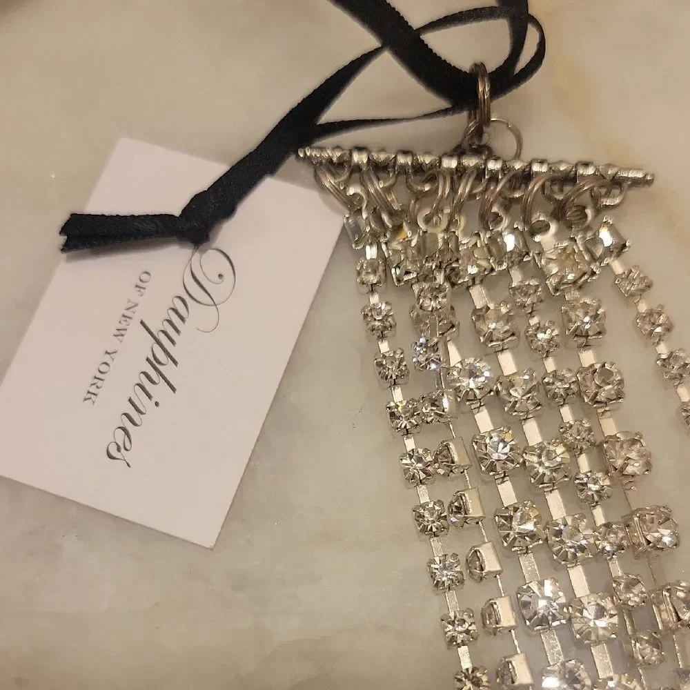 NWT Dauphines New York I Do Silver Crystal Headband Head Piece Bridal Princess